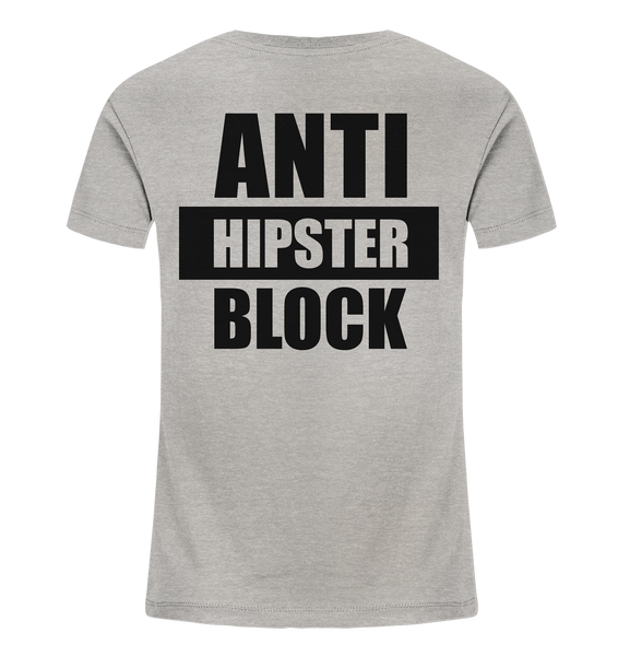 N.O.S.W. BLOCK Fanblock Shirt "ANTI HIPSTER BLOCK" Kids UNISEX Organic T-Shirt heather grau