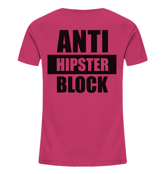 N.O.S.W. BLOCK Fanblock Shirt "ANTI HIPSTER BLOCK" Kids UNISEX Organic T-Shirt himbeere