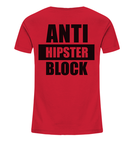 N.O.S.W. BLOCK Fanblock Shirt "ANTI HIPSTER BLOCK" Kids UNISEX Organic T-Shirt rot