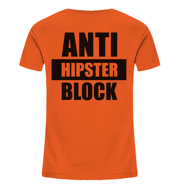 N.O.S.W. BLOCK Fanblock Shirt "ANTI HIPSTER BLOCK" Kids UNISEX Organic T-Shirt orange