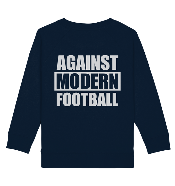 N.O.S.W. BLOCK Fanblock Sweater "AGAINST MODERN FOOTBALL" Kids UNISEX Organic Sweatshirt navy