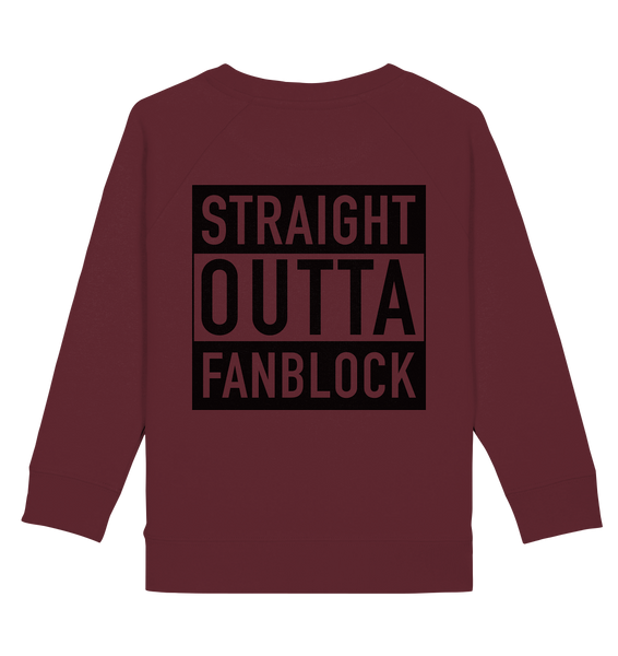N.O.S.W. BLOCK Fanblock Sweater "STRAIGHT OUTTA FANBLOCK" Kids UNISEX Organic Sweatshirt weinrot