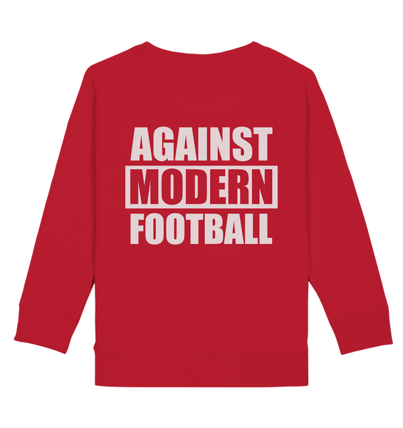 N.O.S.W. BLOCK Fanblock Sweater "AGAINST MODERN FOOTBALL" Kids UNISEX Organic Sweatshirt rot