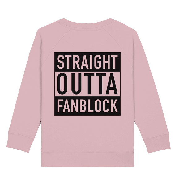 N.O.S.W. BLOCK Fanblock Sweater "STRAIGHT OUTTA FANBLOCK" Kids UNISEX Organic Sweatshirt cotton pink