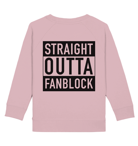 N.O.S.W. BLOCK Fanblock Sweater "STRAIGHT OUTTA FANBLOCK" Kids UNISEX Organic Sweatshirt cotton pink