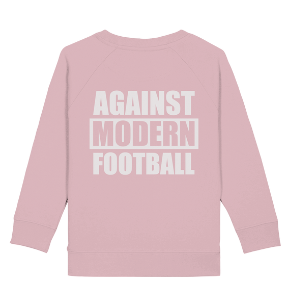 N.O.S.W. BLOCK Fanblock Sweater "AGAINST MODERN FOOTBALL" Kids UNISEX Organic Sweatshirt cotton pink