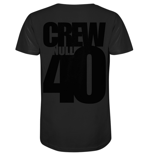 N.O.S.W. BLOCK Shirt "CREW NULL40" beidseitig bedrucktes Männer Organic V-Neck T-Shirt schwarz