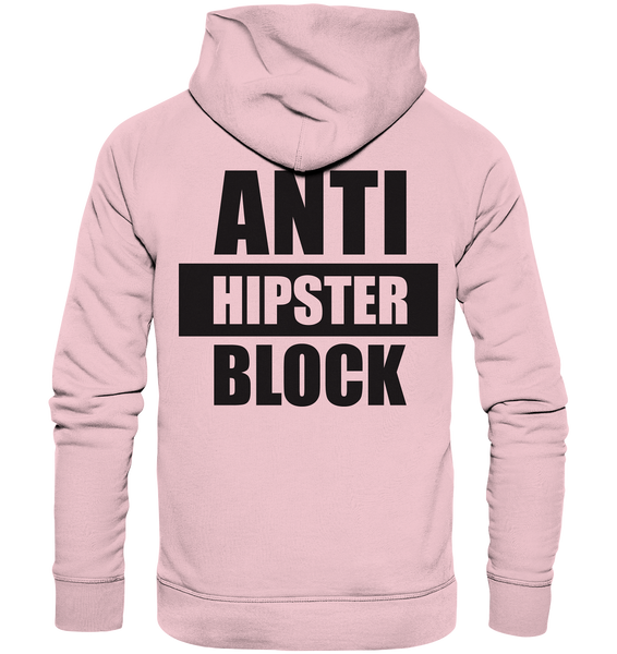 Fanblock Hoodie "ANTI HIPSTER BLOCK" Männer Organic Kapuzenpullover pink