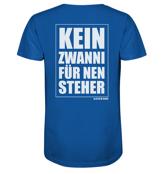 N.O.S.W. BLOCK Fanblock Shirt "KEIN ZWANNI FÜR NEN STEHER" Männer Organic T-Shirt blau