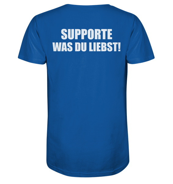 N.O.S.W. BLOCK Shirt "N.O.S.W. ICON / SUPPORTE WAS DU LIEBST!" Männer Organic T-Shirt blau