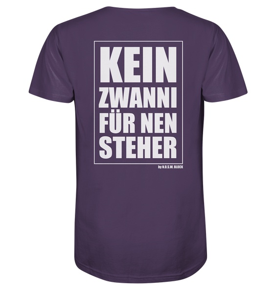 N.O.S.W. BLOCK Fanblock Shirt "KEIN ZWANNI FÜR NEN STEHER" Männer Organic T-Shirt lila