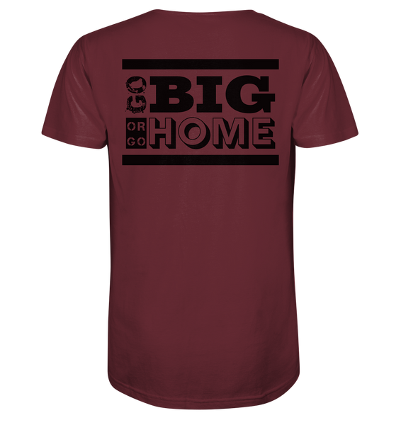 N.O.S.W. BLOCK Teamsport Shirt "GO BIG OR GO HOME" Männer Organic T-Shirt weinrot