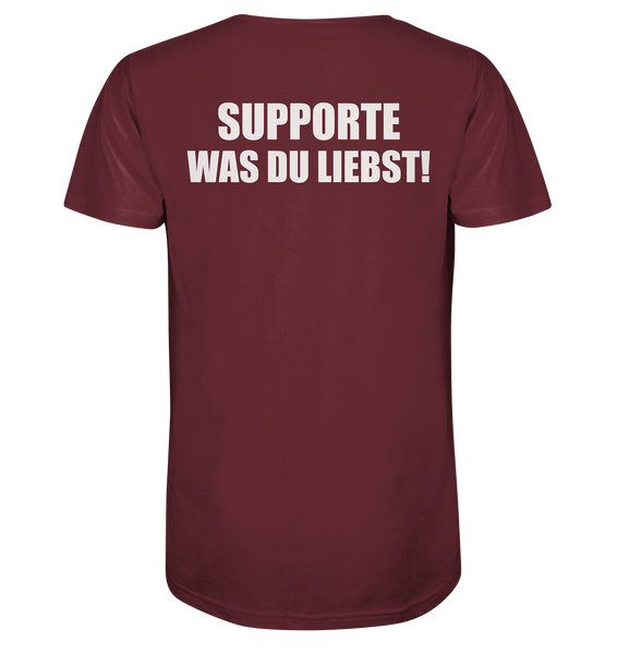 N.O.S.W. BLOCK Shirt "N.O.S.W. ICON / SUPPORTE WAS DU LIEBST!" Männer Organic T-Shirt weinrot