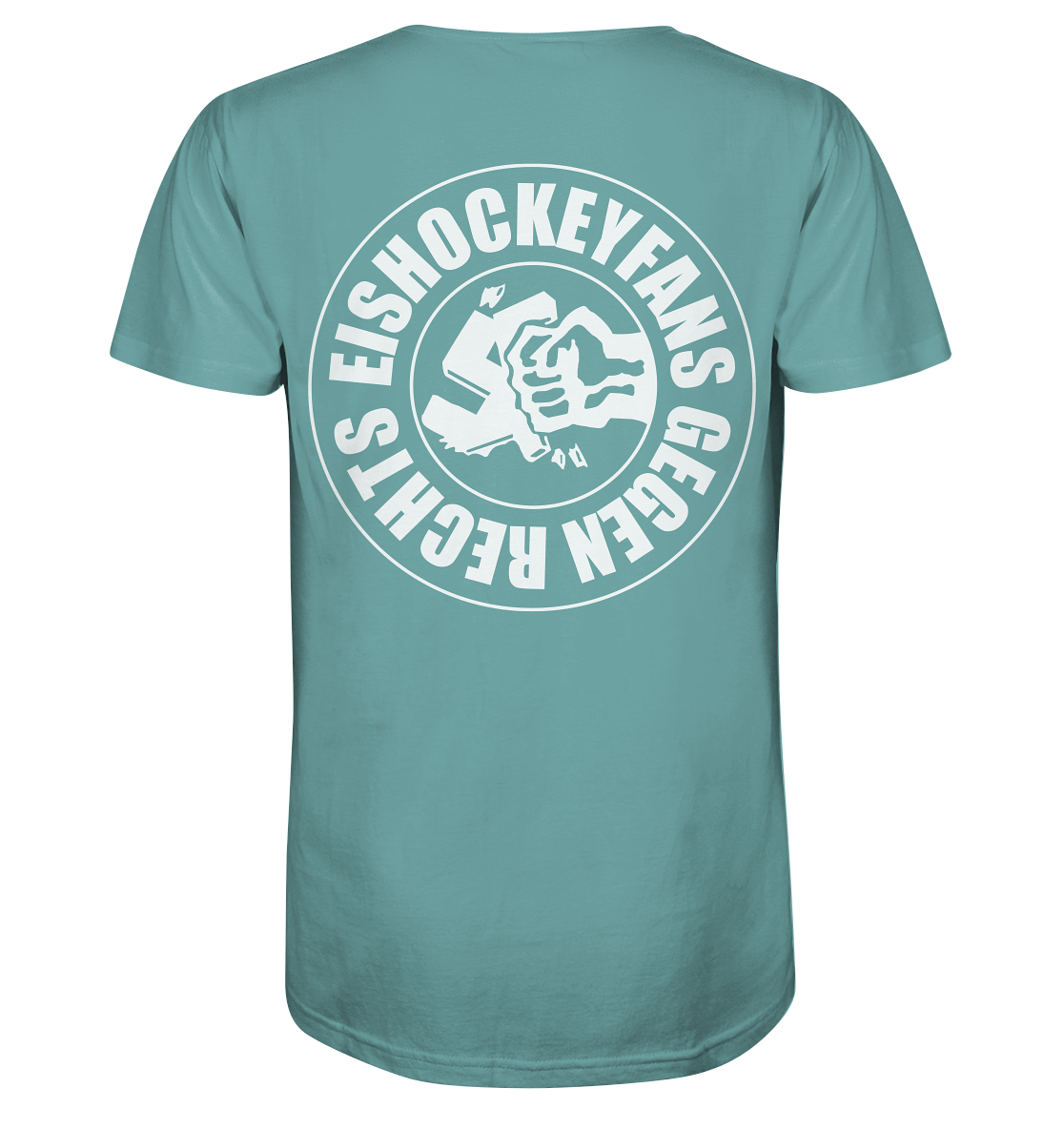 N.O.S.W. BLOCK Gegen Rechts Shirt "EISHOCKEYFANS GEGEN RECHTS" beidseitig bedrucktes Männer Organic T-Shirt citadel blue