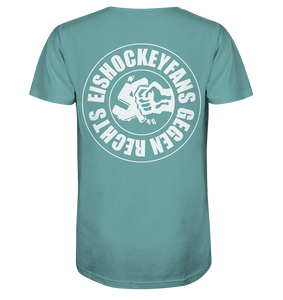 N.O.S.W. BLOCK Gegen Rechts Shirt "EISHOCKEYFANS GEGEN RECHTS" beidseitig bedrucktes Männer Organic T-Shirt citadel blue