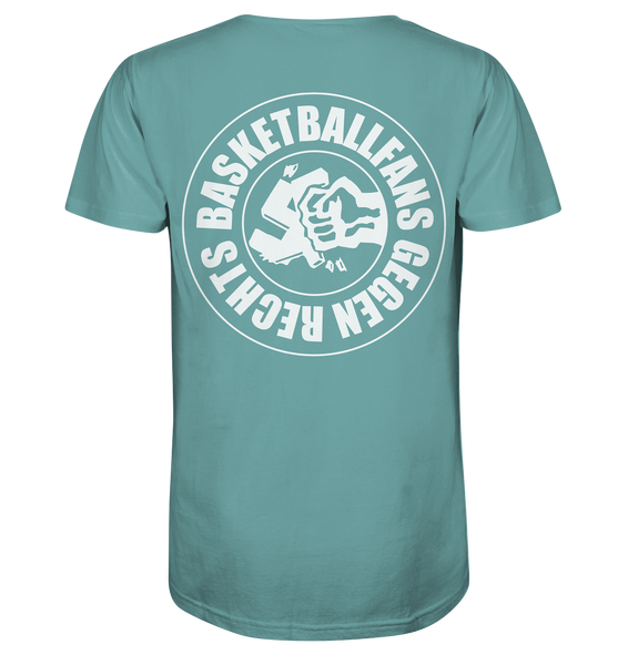 N.O.S.W. BLOCK Gegen Rechts Shirt "BASKETBALLFANS GEGEN RECHTS" beidseitig bedrucktes Männer Organic T-Shirt citadel blue