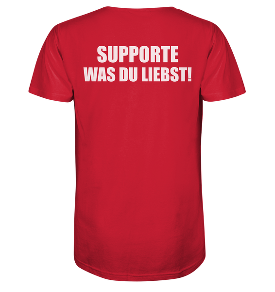 N.O.S.W. BLOCK Shirt "N.O.S.W. ICON / SUPPORTE WAS DU LIEBST!" Männer Organic T-Shirt rot