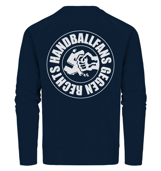 N.O.S.W. BLOCK Gegen Rechts Sweater "HANDBALLFANS GEGEN RECHTS" beidseitig bedrucktes Männer Organic Sweatshirt navy