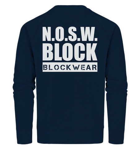 N.O.S.W. BLOCK Sweater "N.O.S.W. BLOCK BLOCKWEAR" Männer Organic Sweatshirt navy