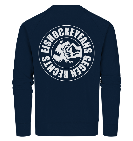 N.O.S.W. BLOCK Gegen Rechts Sweater "EISHOCKEYFANS GEGEN RECHTS" beidseitig bedrucktes Männer Organic Sweatshirt navy