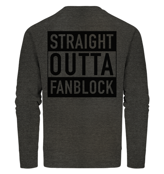 N.O.S.W. BLOCK Fanblock Sweater "STRAIGHT OUTTA FANBLOCK" Männer Organic Sweatshirt dark heather grau