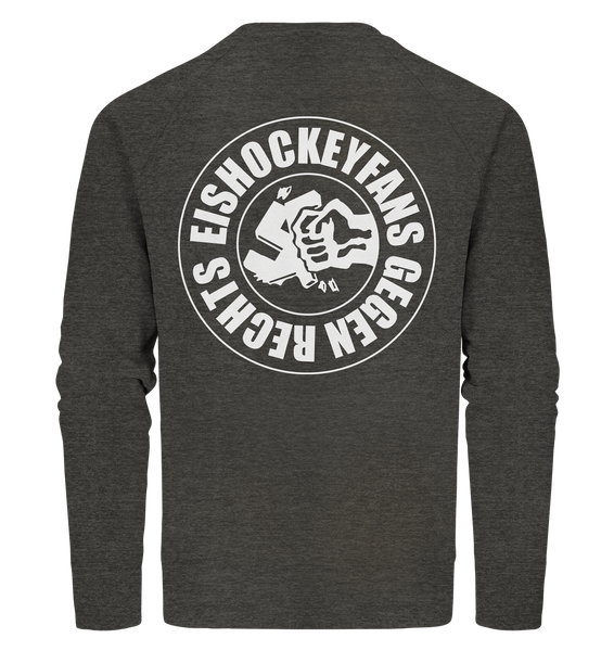 N.O.S.W. BLOCK Gegen Rechts Sweater "EISHOCKEYFANS GEGEN RECHTS" beidseitig bedrucktes Männer Organic Sweatshirt dark heather grau