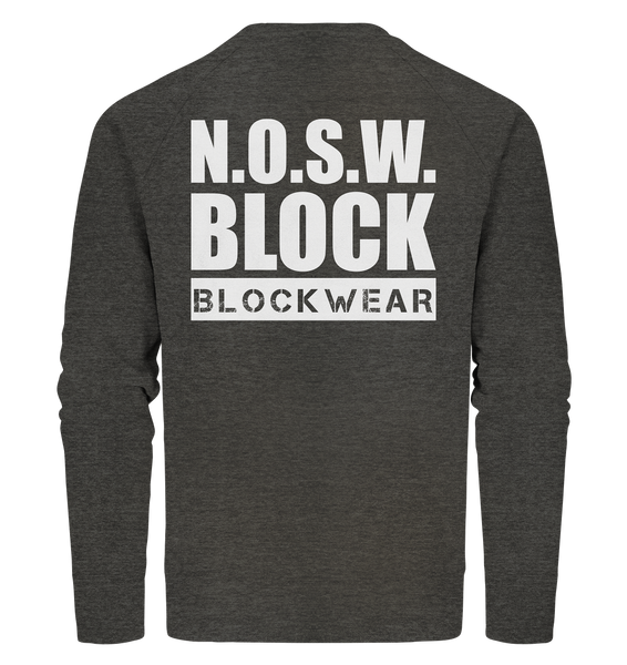 N.O.S.W. BLOCK Sweater "N.O.S.W. BLOCK BLOCKWEAR" Männer Organic Sweatshirt dunkelgrau