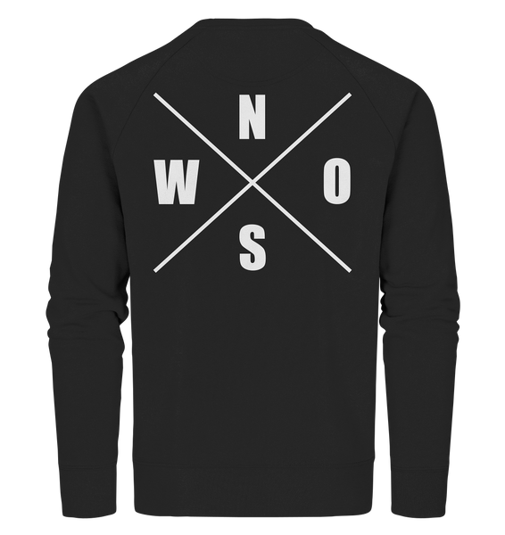 N.O.S.W. BLOCK Sweater "N.O.S.W. ICON" @ Front & Back Männer Organic Sweatshirt schwarz