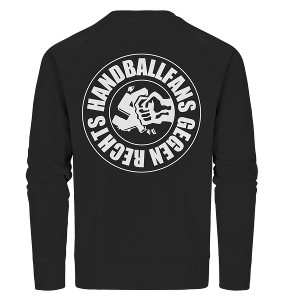 N.O.S.W. BLOCK Gegen Rechts Sweater "HANDBALLFANS GEGEN RECHTS" beidseitig bedrucktes Männer Organic Sweatshirt schwarz