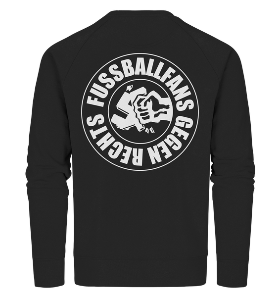 N.O.S.W. BLOCK Gegen Rechts Sweater "FUSSBALLFANS GEGEN RECHTS" beidseitig bedruckter Männer Organic Sweatshirt schwarz
