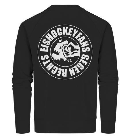 N.O.S.W. BLOCK Gegen Rechts Sweater "EISHOCKEYFANS GEGEN RECHTS" beidseitig bedrucktes Männer Organic Sweatshirt schwarz