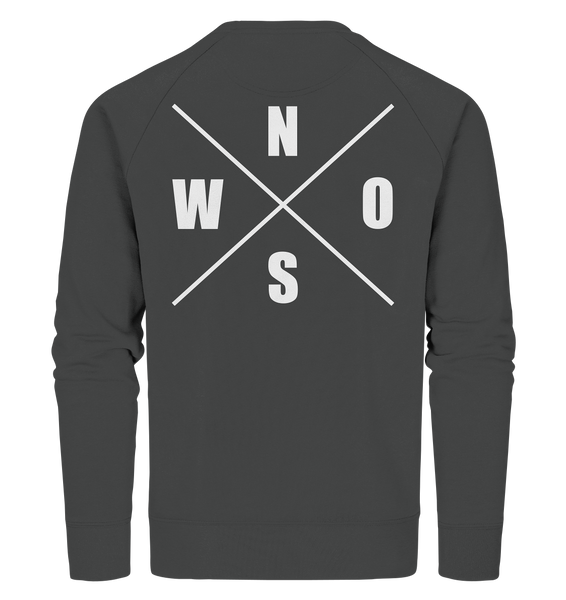 N.O.S.W. BLOCK Sweater "N.O.S.W. ICON" @ Front & Back Männer Organic Sweatshirt anthrazit