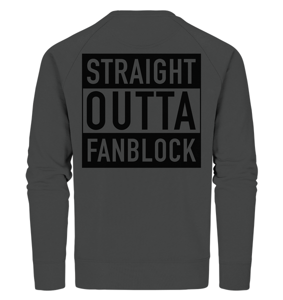 N.O.S.W. BLOCK Fanblock Sweater "STRAIGHT OUTTA FANBLOCK" Männer Organic Sweatshirt anthrazit