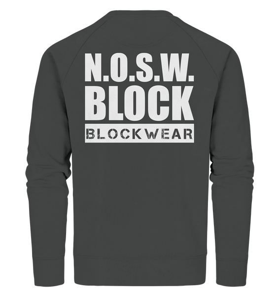 N.O.S.W. BLOCK Sweater "N.O.S.W. BLOCK BLOCKWEAR" Männer Organic Sweatshirt anthrazit
