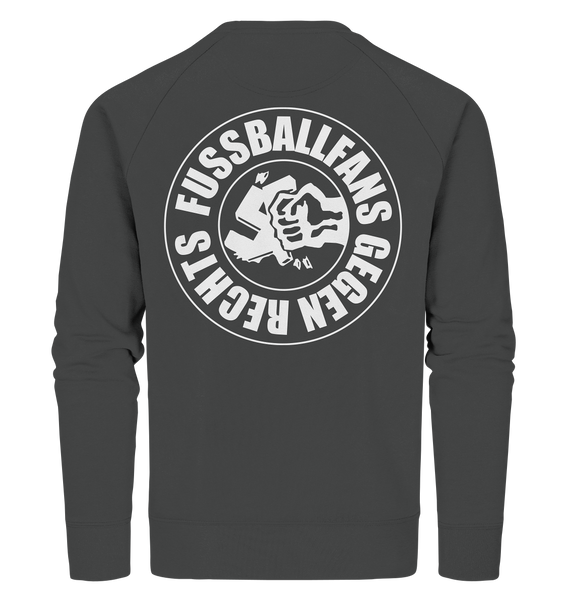 N.O.S.W. BLOCK Gegen Rechts Sweater "FUSSBALLFANS GEGEN RECHTS" beidseitig bedruckter Männer Organic Sweatshirt anthrazit