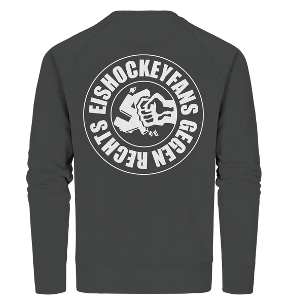N.O.S.W. BLOCK Gegen Rechts Sweater "EISHOCKEYFANS GEGEN RECHTS" beidseitig bedrucktes Männer Organic Sweatshirt anthrazit