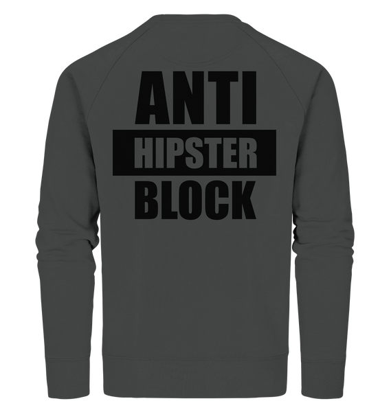 N.O.S.W. BLOCK Fanblock Sweater "ANTI HIPSTER BLOCK" Männer Organic Sweatshirt anthrazit