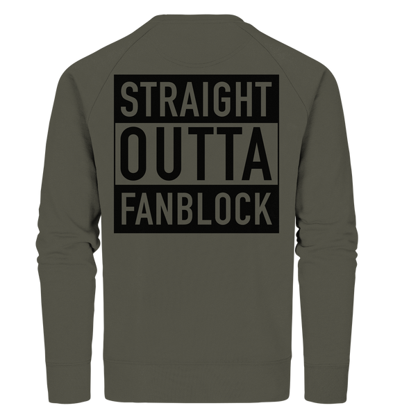 N.O.S.W. BLOCK Fanblock Sweater "STRAIGHT OUTTA FANBLOCK" Männer Organic Sweatshirt khaki