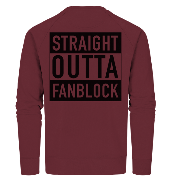 N.O.S.W. BLOCK Fanblock Sweater "STRAIGHT OUTTA FANBLOCK" Männer Organic Sweatshirt weinrot