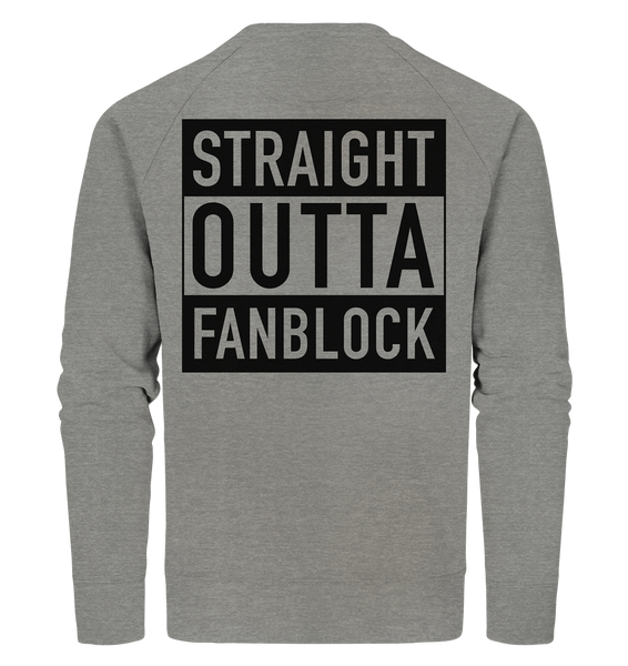 N.O.S.W. BLOCK Fanblock Sweater "STRAIGHT OUTTA FANBLOCK" Männer Organic Sweatshirt mid heather grau