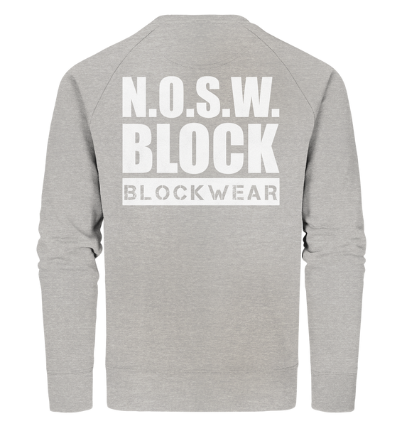 N.O.S.W. BLOCK Sweater "N.O.S.W. BLOCK BLOCKWEAR" Männer Organic Sweatshirt heather grau