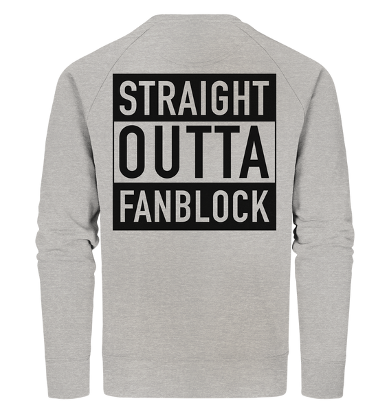 N.O.S.W. BLOCK Fanblock Sweater "STRAIGHT OUTTA FANBLOCK" Männer Organic Sweatshirt heather grau