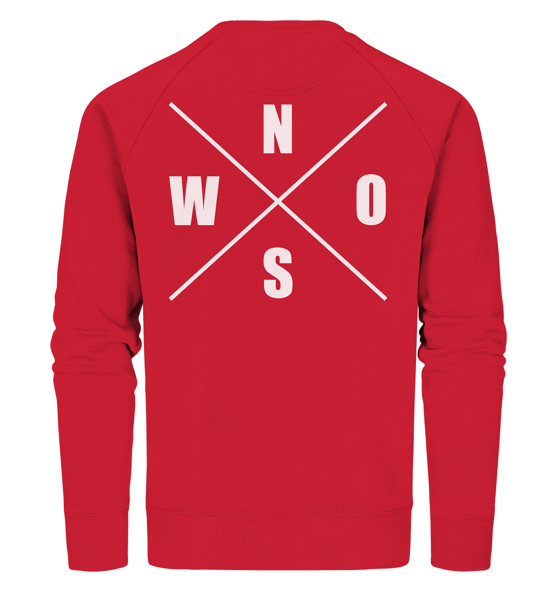 N.O.S.W. BLOCK Sweater "N.O.S.W. ICON" @ Front & Back Männer Organic Sweatshirt rot