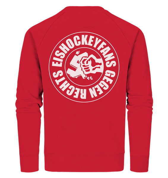 N.O.S.W. BLOCK Gegen Rechts Sweater "EISHOCKEYFANS GEGEN RECHTS" beidseitig bedrucktes Männer Organic Sweatshirt rot