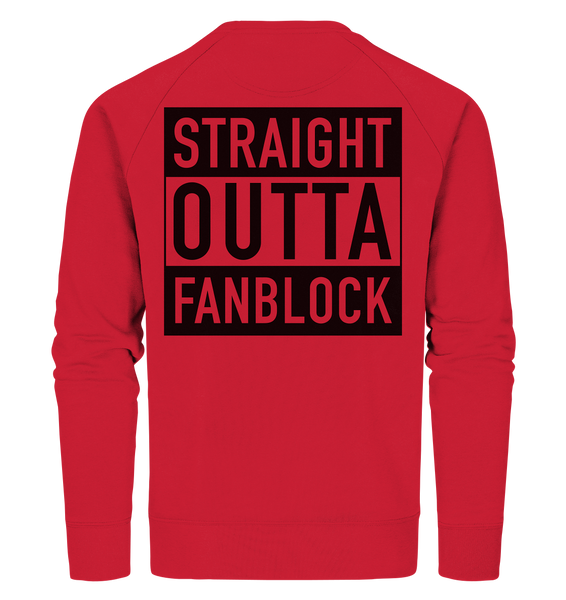 N.O.S.W. BLOCK Fanblock Sweater "STRAIGHT OUTTA FANBLOCK" Männer Organic Sweatshirt rot
