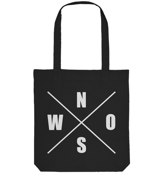 N.O.S.W. BLOCK Tote-Bag "BLOCKWEAR HAMBURG" beidseitig bedruckte Organic Baumwolltasche schwarz