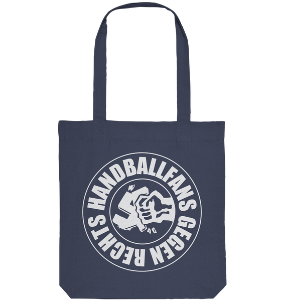 Gegen Rechts Tote-Bag "HANDBALLFANS GEGEN RECHTS" Organic Baumwolltasche midnight blue