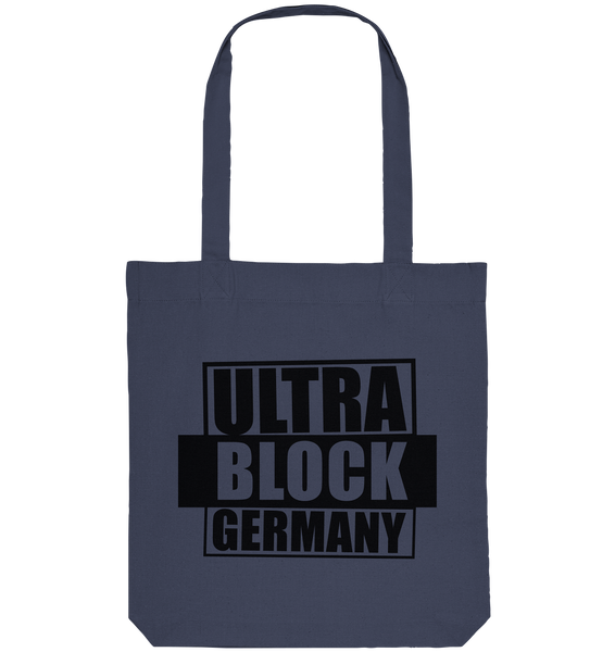 N.O.S.W. BLOCK Ultras Tote-Bag "ULTRA BLOCK GERMANY" beidseitig bedruckte Organic Baumwolltasche midnight blue