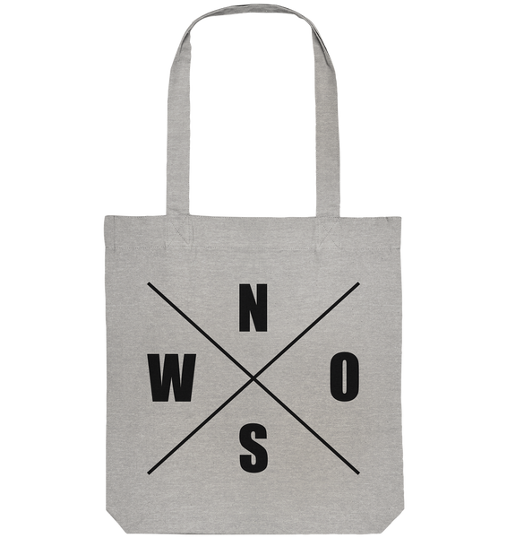 N.O.S.W. BLOCK Fanblock Tote-Bag "GO BIG OR GO HOME" Organic Baumwolltasche heather grau