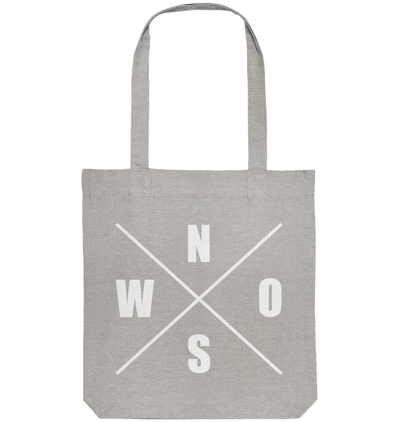 N.O.S.W. BLOCK Tote-Bag "BLOCKWEAR HAMBURG" beidseitig bedruckte Organic Baumwolltasche heather grau
